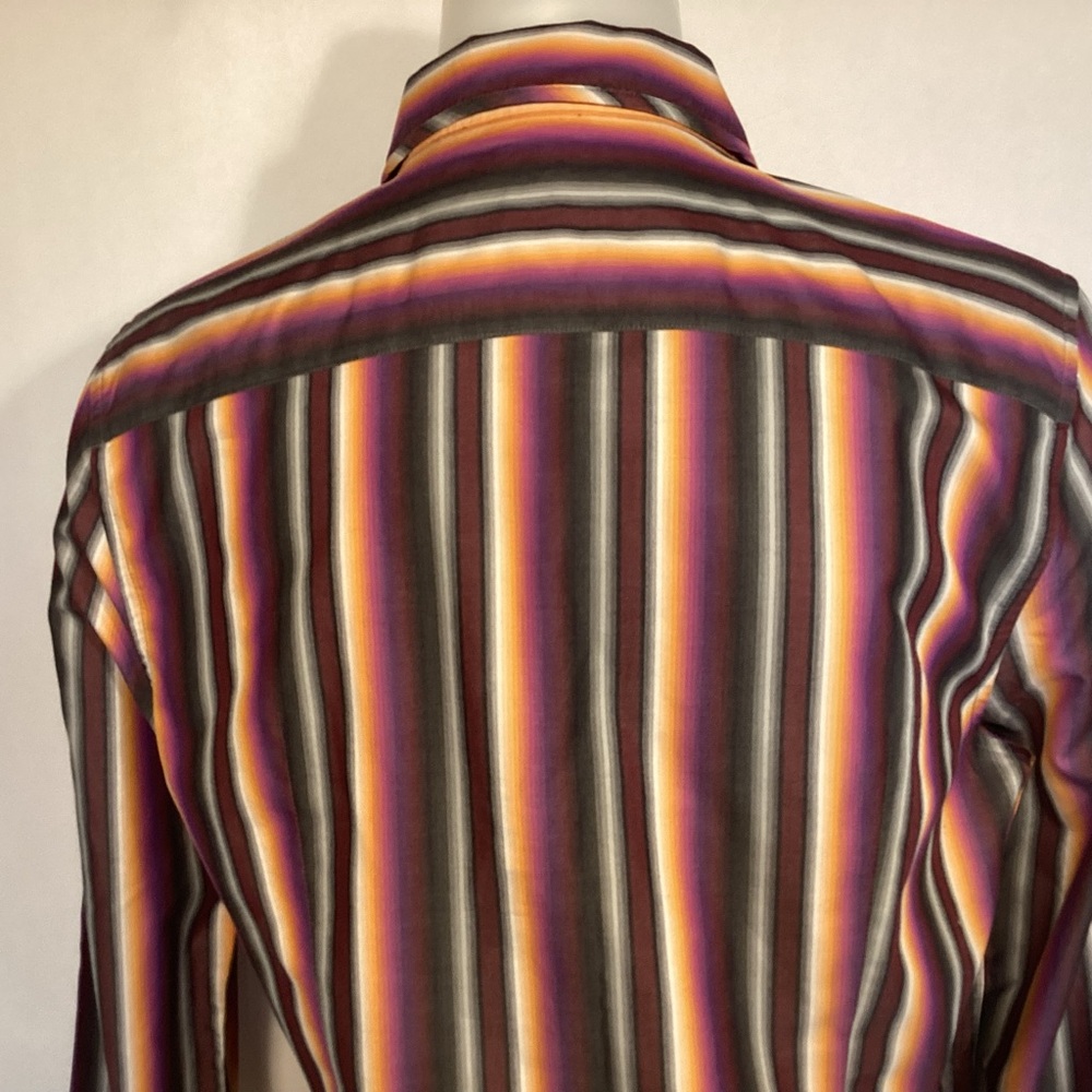 Robert Graham Women’s Multi Colored Striped Button Down Long Sleeve Shirt Sz 12 - Picture 6 of 16